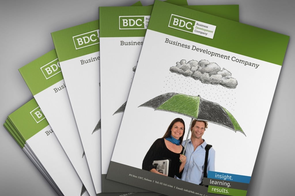 design of folders for BDC including artwork