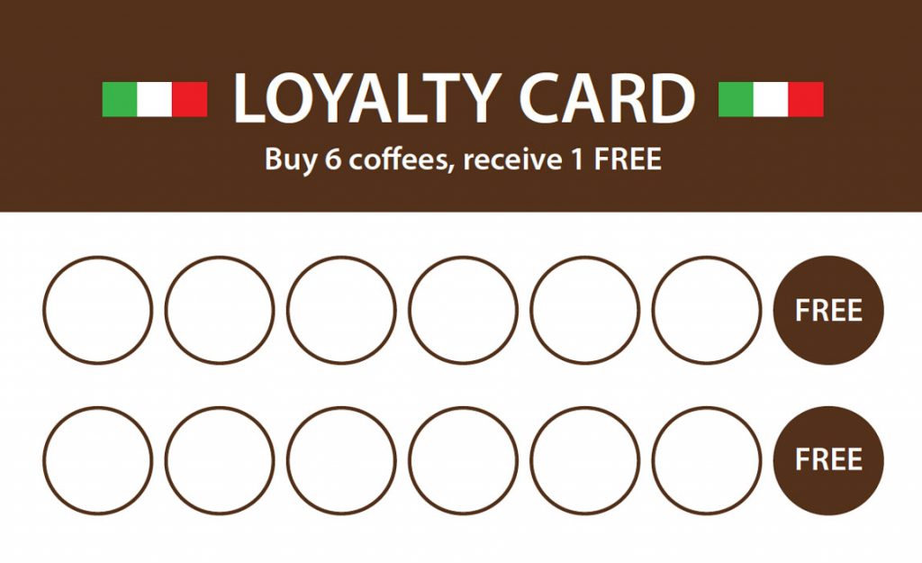Loyalty card designed for Stefano's